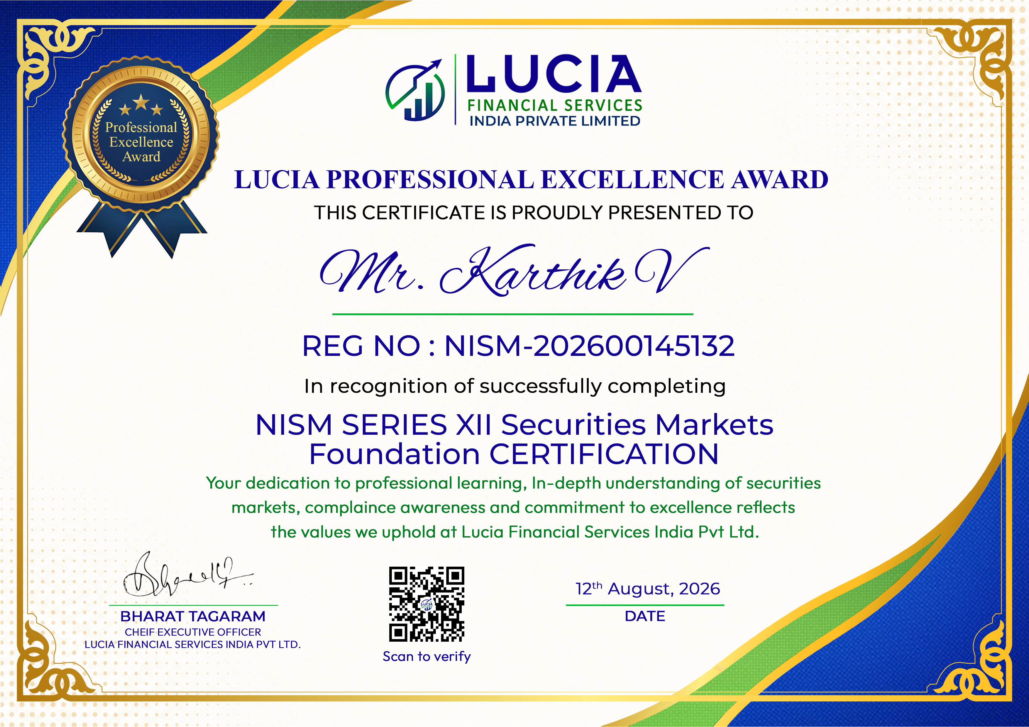 NISM XII Certificate - Karthik